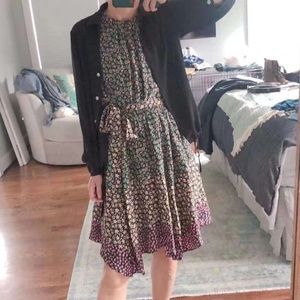 NWT Rebecca Taylor Louisa Mixed Floral PrInt Silk Dress Size M
